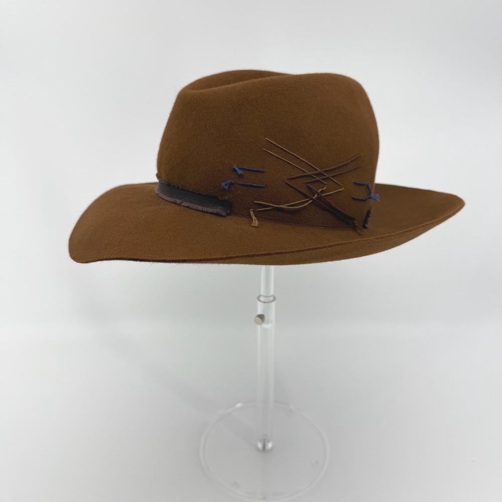 Albertus Swanepoel Hat Womens M Wool Felt Rancher Fedora Wide Brim Shapeable